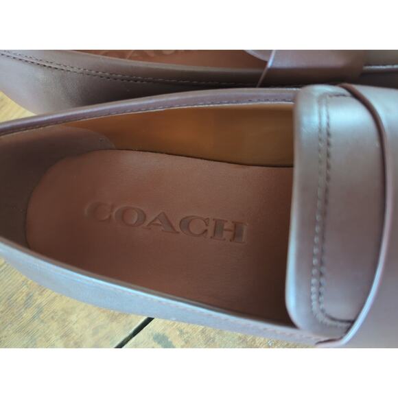 Coach Sculpt C Leather Loafers Mens 9.5D Brown EUC - Picture 7 of 10